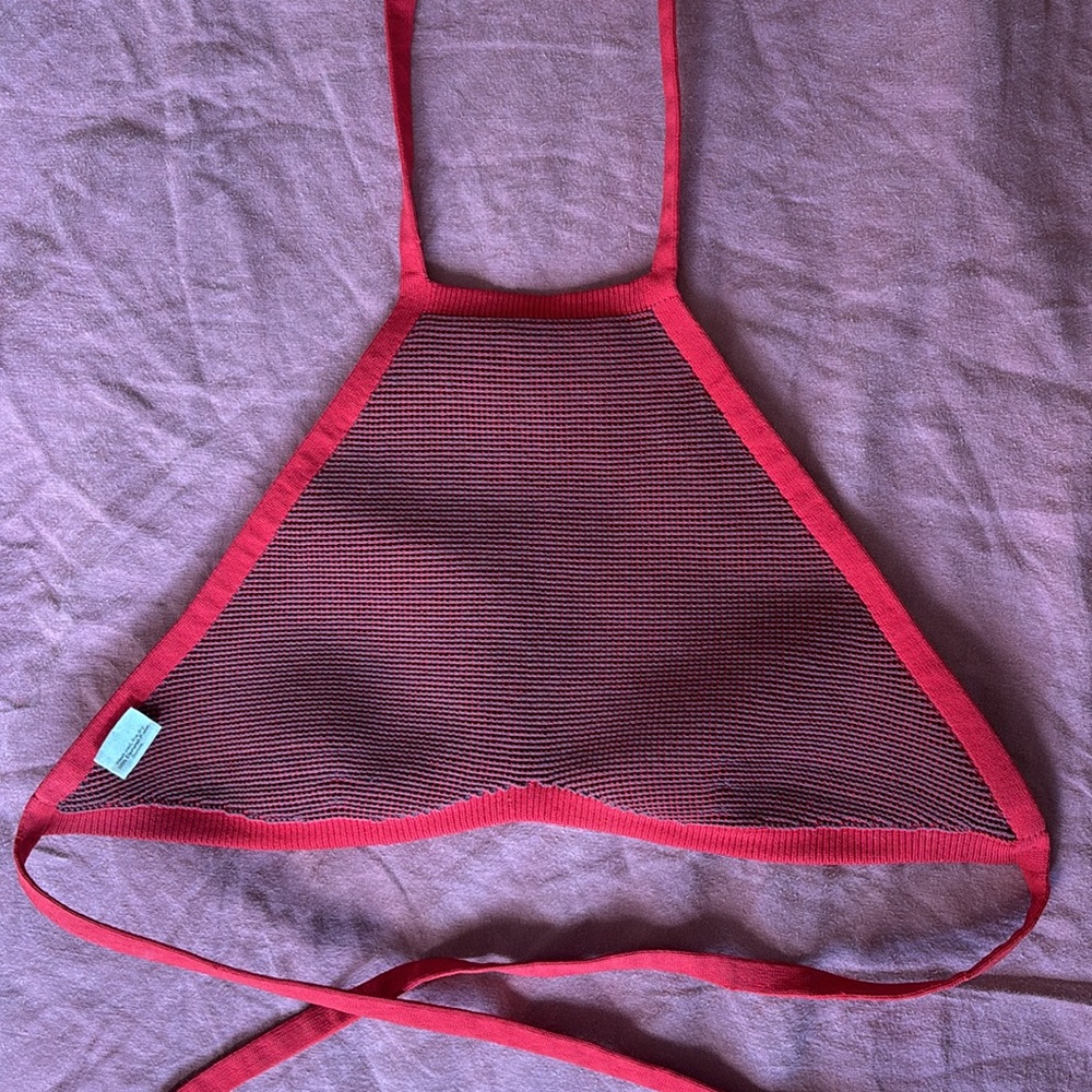 ARQ Giulia Halter Top in Cherry Red, size extra small - Picture 5 of 8